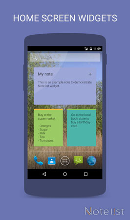 Note list - notepad app for Android - Home Screen Widgets